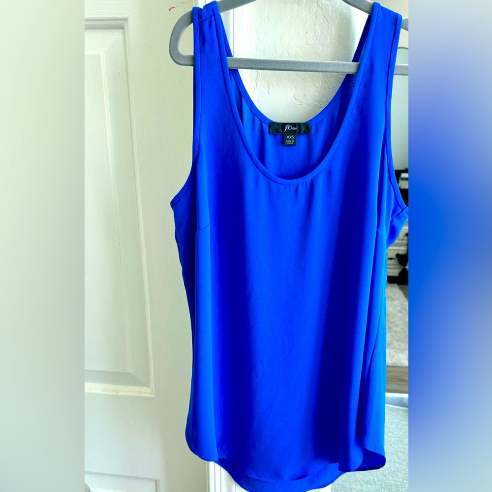 J.Crew scoopneck shell top XXS royal blue like new